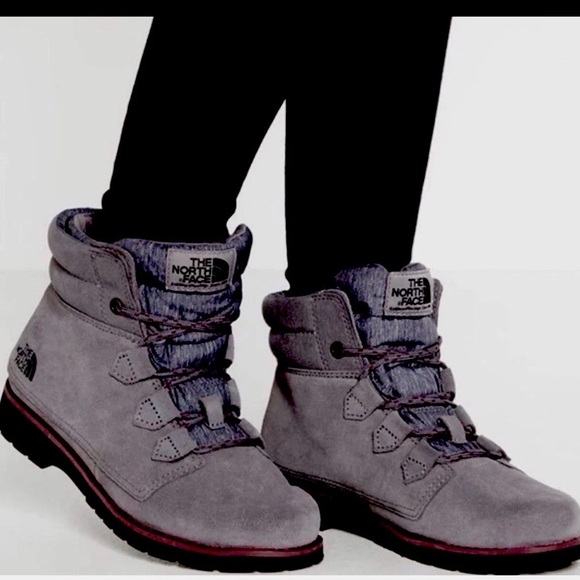 The North Face Shoes - The North Face Ballard Roll Down Grey Suede HydroSeal Heat Seeker Boots Wmns 7.5